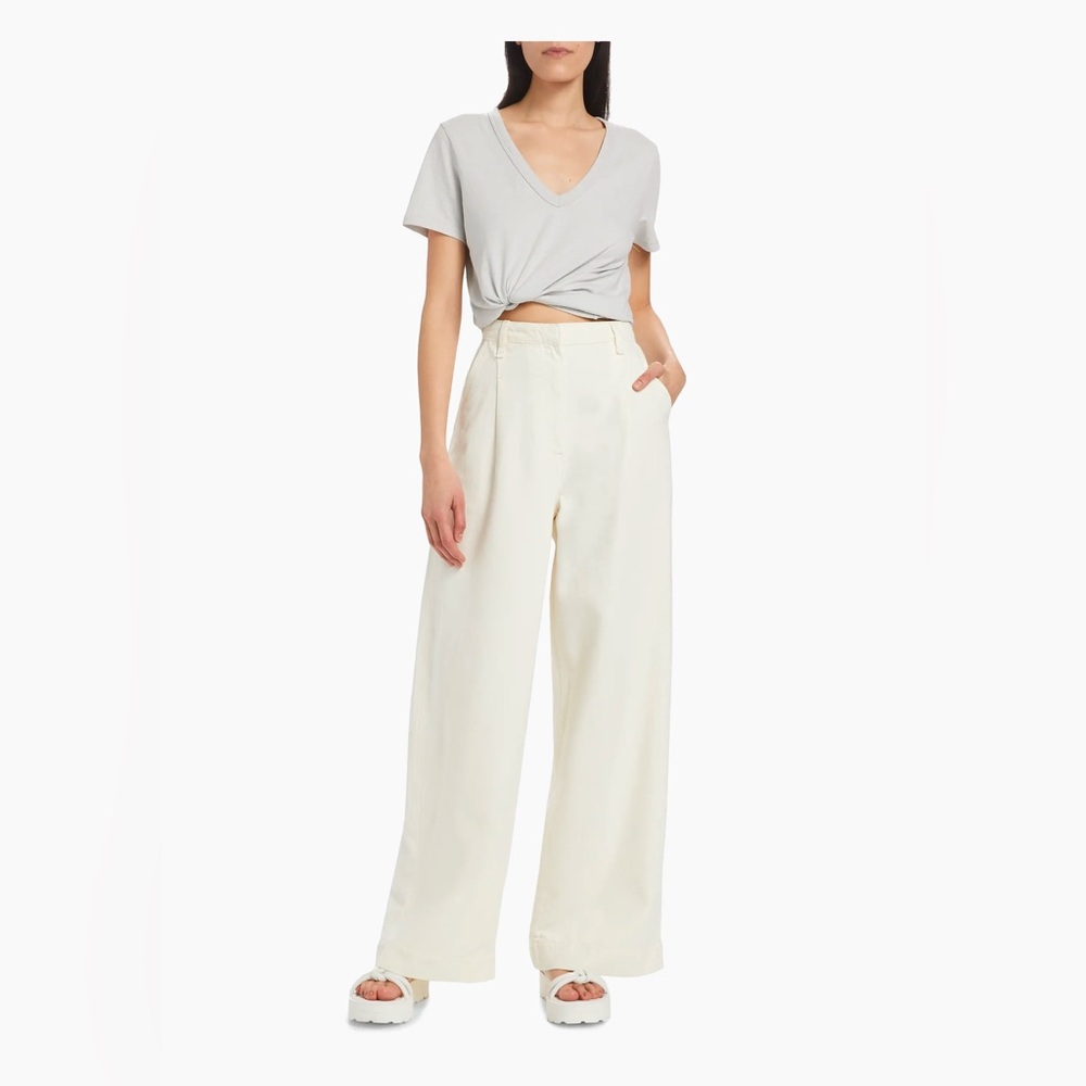 rag & bone Featherweight Abigail Pleat Pants in White Size 28